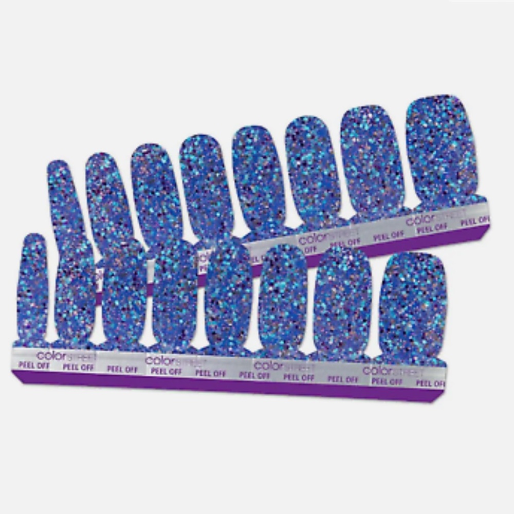 *Retired* Color Street: Mardi Gras | Blue Purple Teal Silver Glitter Party - Picture 15 of 15